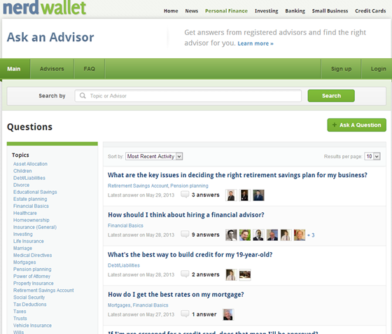 NerdWallet - Ask an Advisor >>>