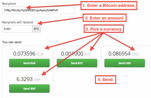 can i send ripple to bitcoin wallet