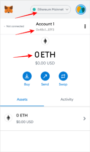 find my metamask ether address