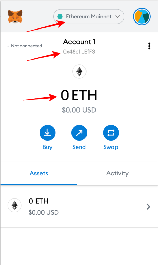 how to receive eth on metamask