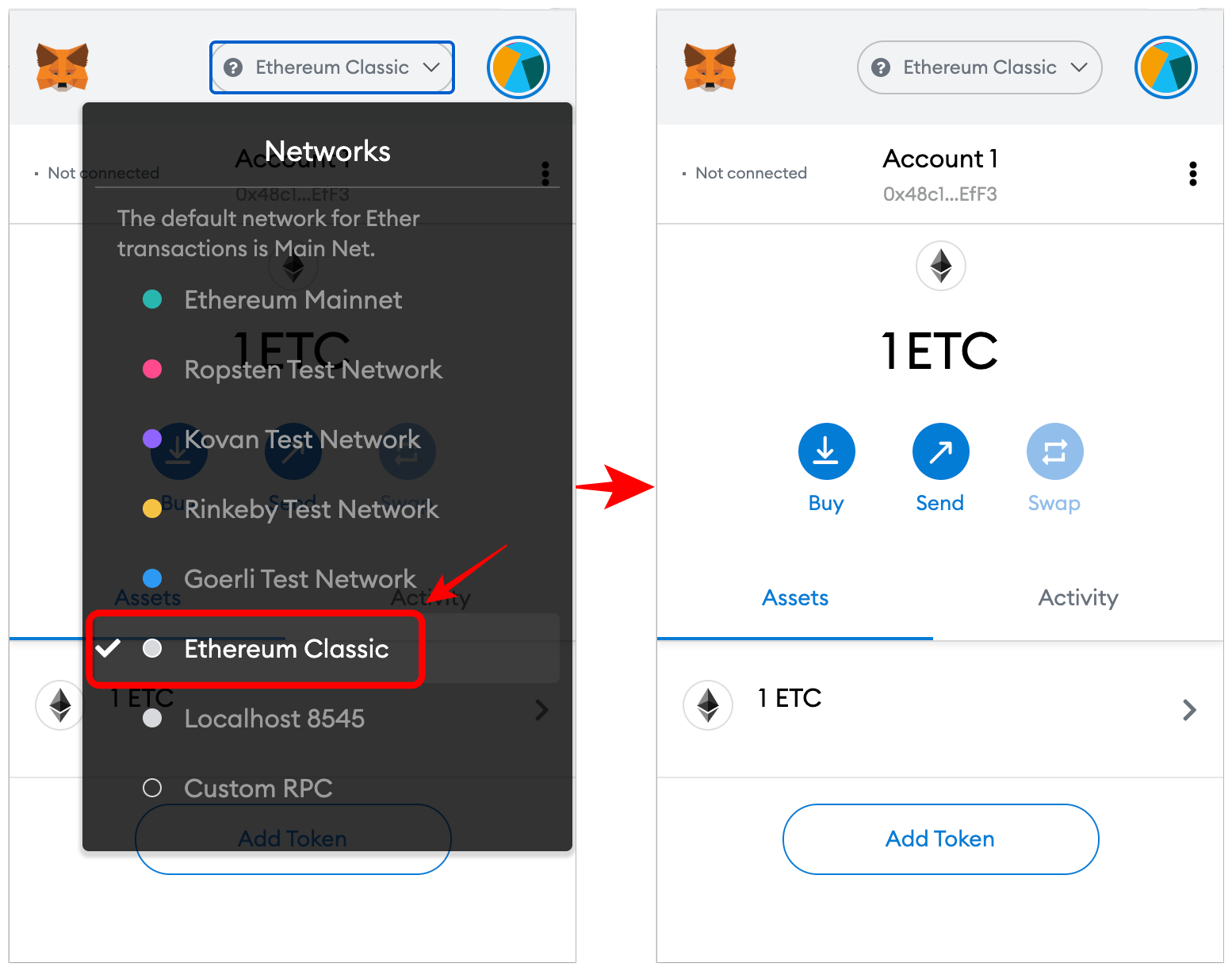 how to receive eth on metamask