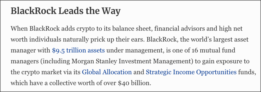 Institutional Money Is Pouring Into The Crypto Market And Its Only Going To Grow by Forbes.